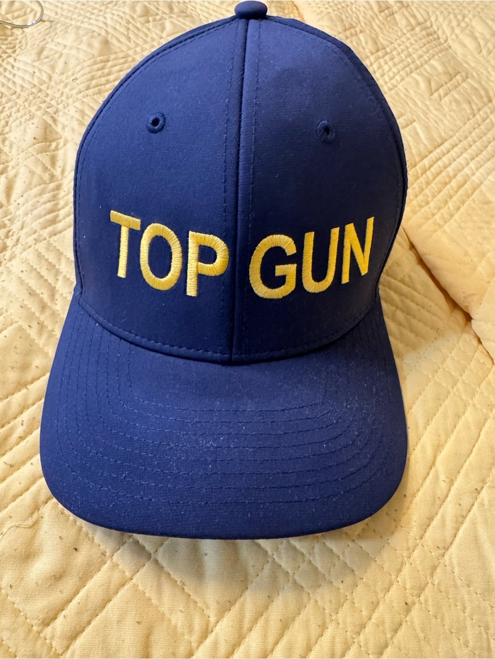 Top Gun Navy Blue Baseball Cap with Yellow Embroidery
